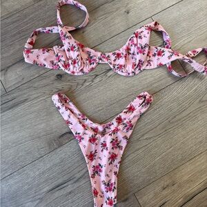 RESA Pink Floral bikini set with underwire bikini top